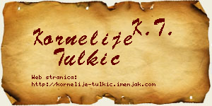 Kornelije Tulkić vizit kartica